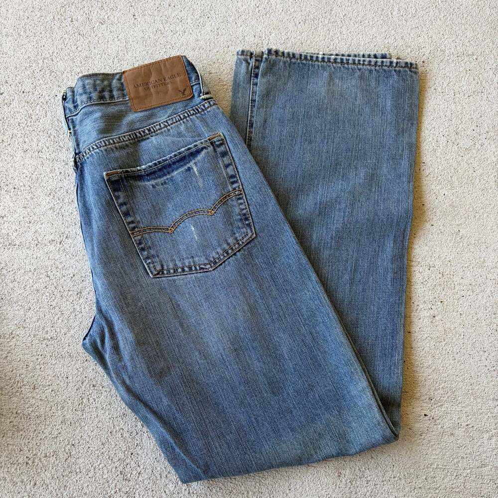 American Eagle Outfitters Original Straight Blue Denim Jeans Men's Size 30x32